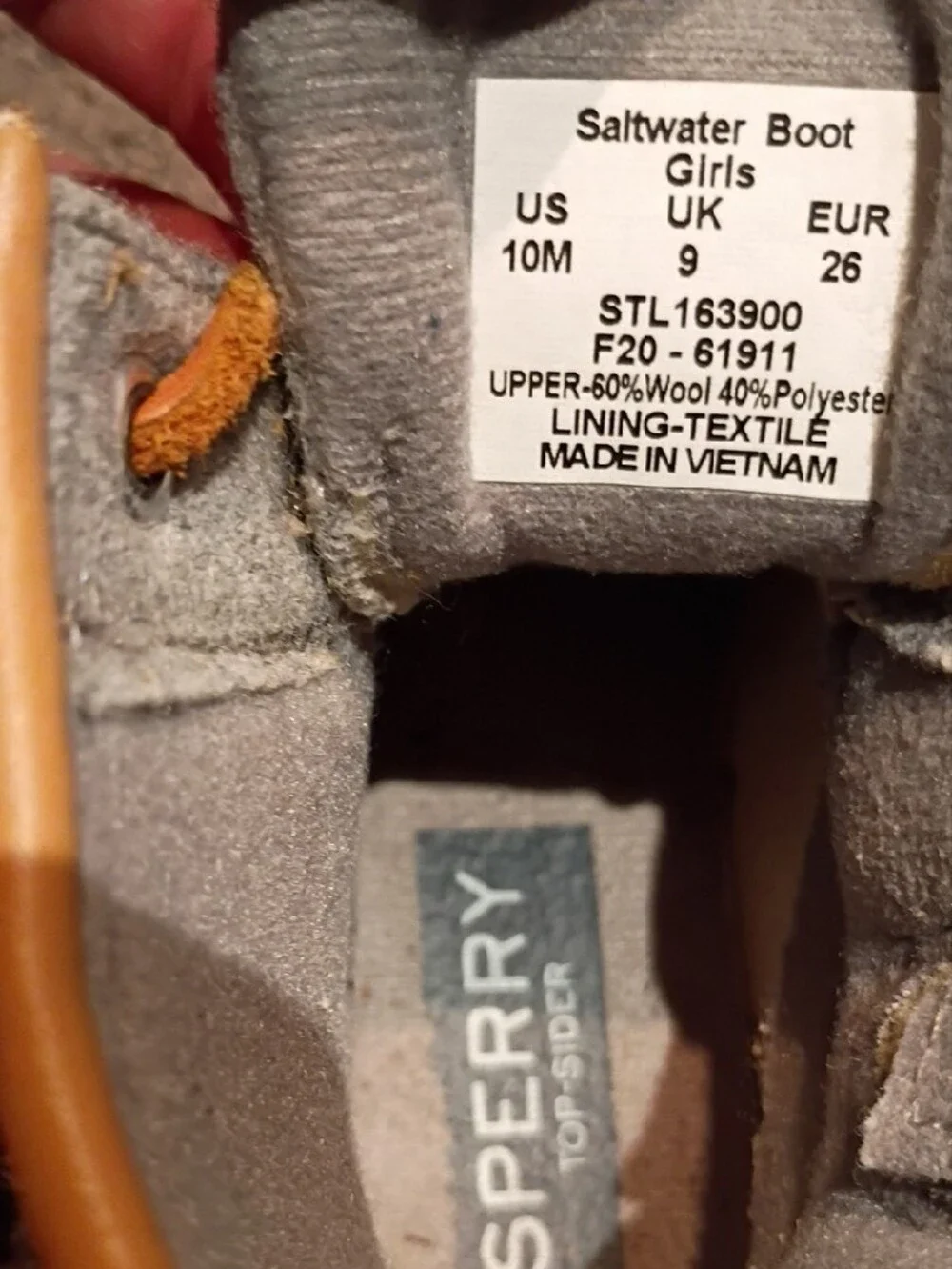 Sperry Gray and Tan Kids Waterproof Duck Boots